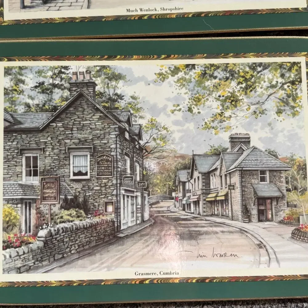 Cloverleaf England Placemats Set of 6 Towns in England 8.5x11.5 Colin Warden